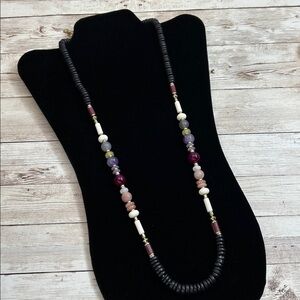 Stella & Dot Genevieve Tassel Necklace with semi-precious beads.